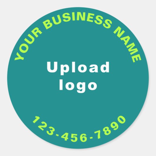 ラウンドパターン電話番号文字オンティール(緑がかった色)緑 ラウンドシール (正面)