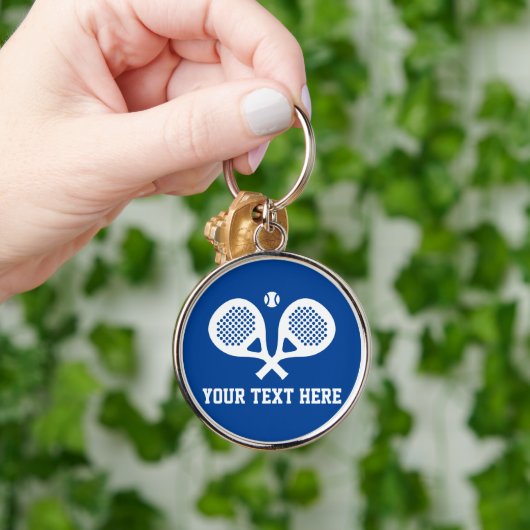 ラウンドパデルラケットロゴカスタムキーチェーンギフト キーホルダー (手)