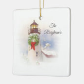 ラウンドパーソナライズされたセラミックライトハウスオーナメント セラミックオーナメント (左)
