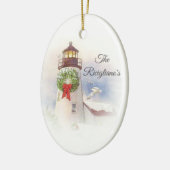 ラウンドパーソナライズされたセラミックライトハウスオーナメント セラミックオーナメント (左)