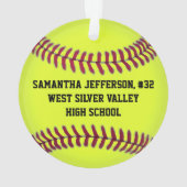 ラウンドパーソナライズされたソフトボールスポーツオーナメント オーナメント (裏面)