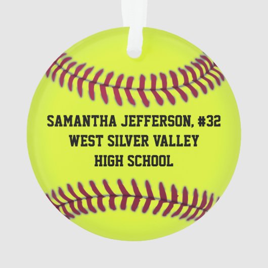 ラウンドパーソナライズされたソフトボールスポーツオーナメント オーナメント (裏面)