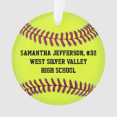 ラウンドパーソナライズされたソフトボールスポーツオーナメント オーナメント (正面)
