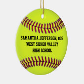 ラウンドパーソナライズされたソフトボールスポーツオーナメント セラミックオーナメント (右)