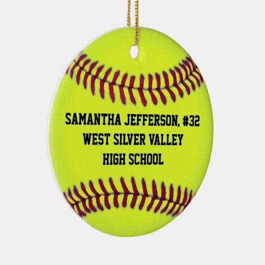 ラウンドパーソナライズされたソフトボールスポーツオーナメント セラミックオーナメント (右)