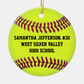 ラウンドパーソナライズされたソフトボールスポーツオーナメント セラミックオーナメント (正面)