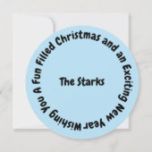 ラウンドパーソナライズされたフロリダ雪だるまビーチクリスマス シーズンカード (裏面)