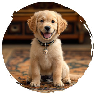 ラウンドパーソナライズされたペットタグ ペット　ネームタグ