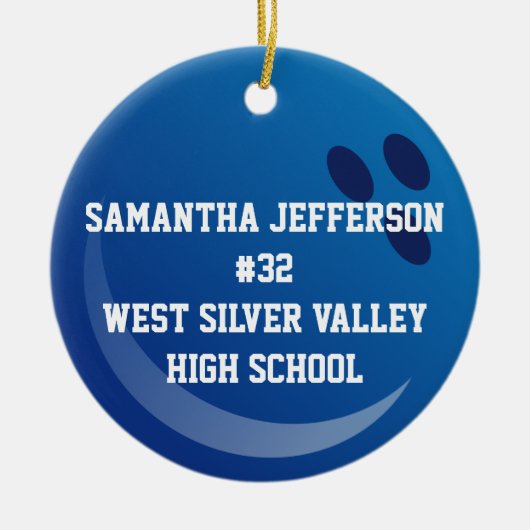 ラウンドパーソナライズされたボーリングボールスポーツオーナメント セラミックオーナメント (正面)