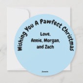 ラウンドパーソナライズされたワイマランアドッグクリスマス シーズンカード (裏面)