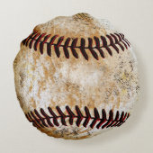 ラウンドパーソナライズされたヴィンテージ野球装飾用クッション ラウンドクッション (裏面)