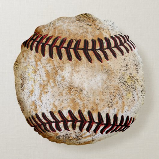 ラウンドパーソナライズされたヴィンテージ野球装飾用クッション ラウンドクッション (裏面)