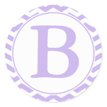 ラウンドパープルシェブロン封筒用シールとモノグラム