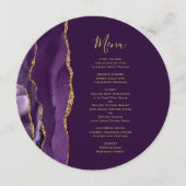 ラウンドパープル金ゴールドアゲートプラム結婚ズ メニュー (正面)