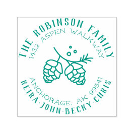 ラウンドパ素朴インコーンファミリー名差出人住所 セルフインキングスタンプ