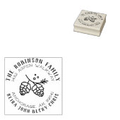 ラウンドパ素朴インコーンファミリー名差出人住所 ラバースタンプ (押印)