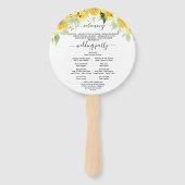 ラウンドヒマワリ結婚式 プログラムファン ハンドファン (裏面)