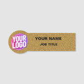 ラウンドビジネスロゴまたは従業員の写真金ゴールドプレート 名札 (正面)