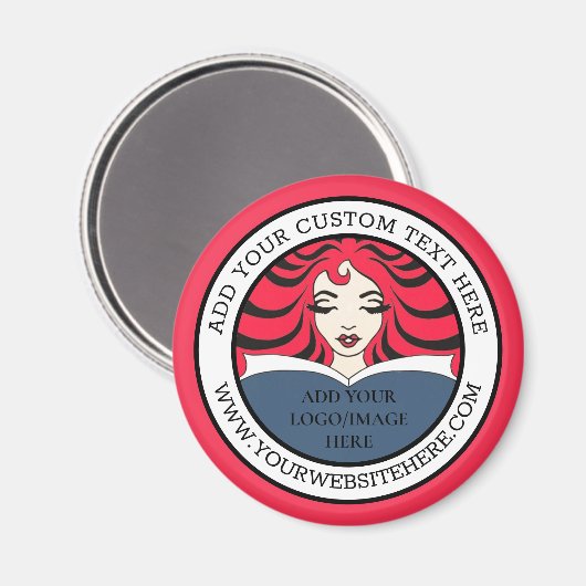 ラウンドビジネスロゴ画像と文字はこちら マグネット (正面/裏面)