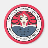 ラウンドビジネスロゴ画像と文字はこちら マグネット (正面)