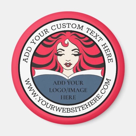 ラウンドビジネスロゴ画像と文字はこちら マグネット (正面)