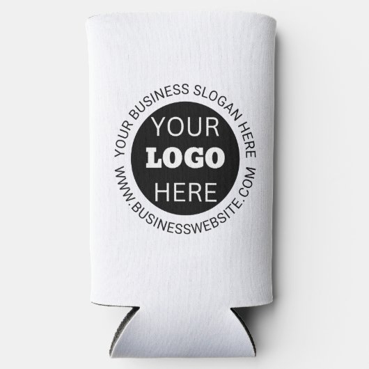 ラウンドビジネスロゴ スリム缶クーラー (正面)