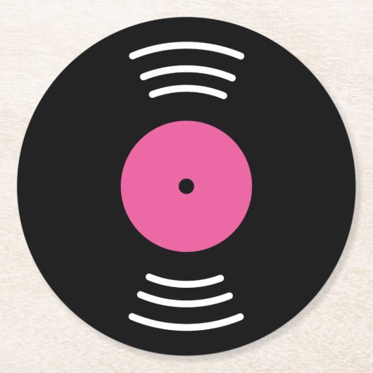 ラウンドビニールレコード紙ノベルティコースターセット ラウンドペーパーコースター (正面)