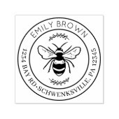 ラウンドビーとフローラ差出人住所 セルフインキングスタンプ (デザイン)