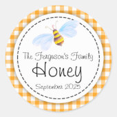 ラウンドビーアートハニーオレンジの瓶トップラベル ラウンドシール (正面)