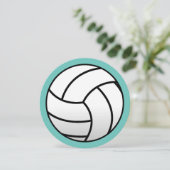 ラウンドビーチバレーボールバースデーパーティ招待状 招待状 (スタンド正面)