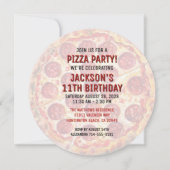 🍕 ラウンドピザパーティー誕生日招待状 招待状 (裏面)