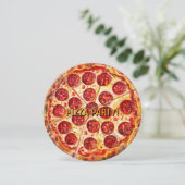 🍕 ラウンドピザパーティー誕生日招待状 招待状 (スタンド正面)