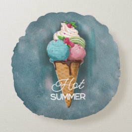 ラウンドピローアイスクリーム ラウンドクッション