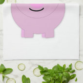 ラウンドピンクピギー キッチンタオル (折り畳み)