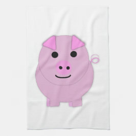 ラウンドピンクピギー キッチンタオル