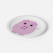 ラウンドピンクピギー ペーパープレート (アングル)