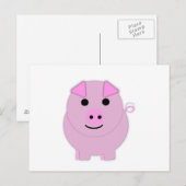 ラウンドピンクピギー ポストカード (正面/裏面)