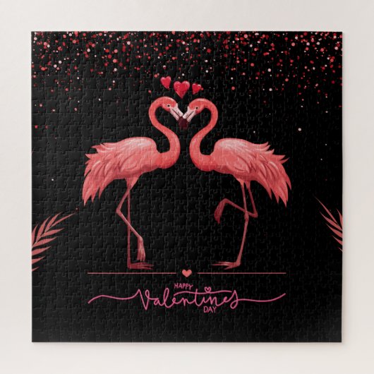 ラウンドピンクフラミンゴ枕 ジグソーパズル (縦)