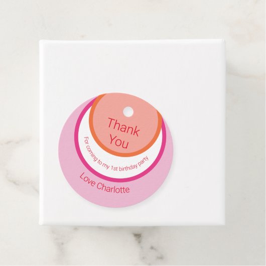 ラウンドピンク1歳の誕生日 フェイバータグ (インサイチュ)