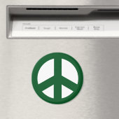 ラウンドピースのサイン磁石、緑の白 マグネット (インサイチュ (食洗機))