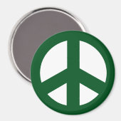 ラウンドピースのサイン磁石、緑の白 マグネット (正面/裏面)