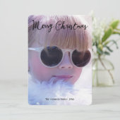 ラウンドファミリーフォトクリスマス シーズンカード (スタンド正面)