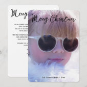 ラウンドファミリーフォトクリスマス シーズンカード (正面/裏面)