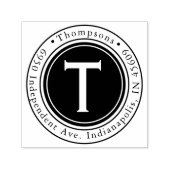 ラウンドファミリ名差出人住所自己手書きスタンプ セルフインキングスタンプ (デザイン)