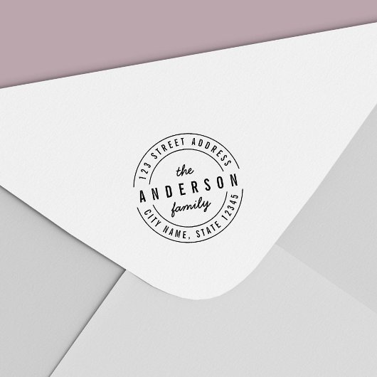 ラウンドファモダンイはっきりしたミリ名差出人住所 セルフインキングスタンプ