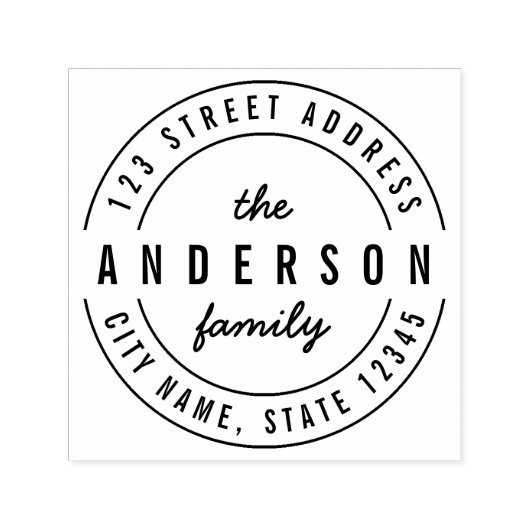 ラウンドファモダンイはっきりしたミリ名差出人住所 セルフインキングスタンプ (デザイン)