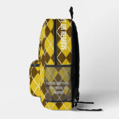 ラウンドフォトと文字アーグルパターン猫 プリントバックパック (右)