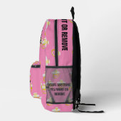 ラウンドフォトと文字ピンクパイファイアベビー プリントバックパック (右)
