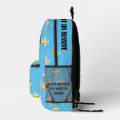 ラウンドフォトと文字ブルーパシファイアベビー プリントバックパック (右)