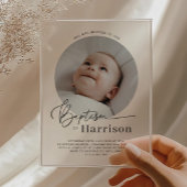 ラウンドフォトバプテスマ招待状 アクリル招待状